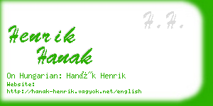 henrik hanak business card